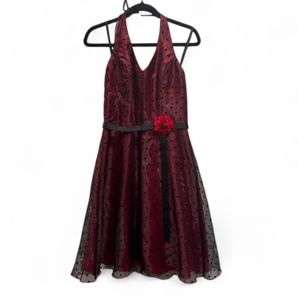 Blondie Nites Burgundy and Black Kids Dress